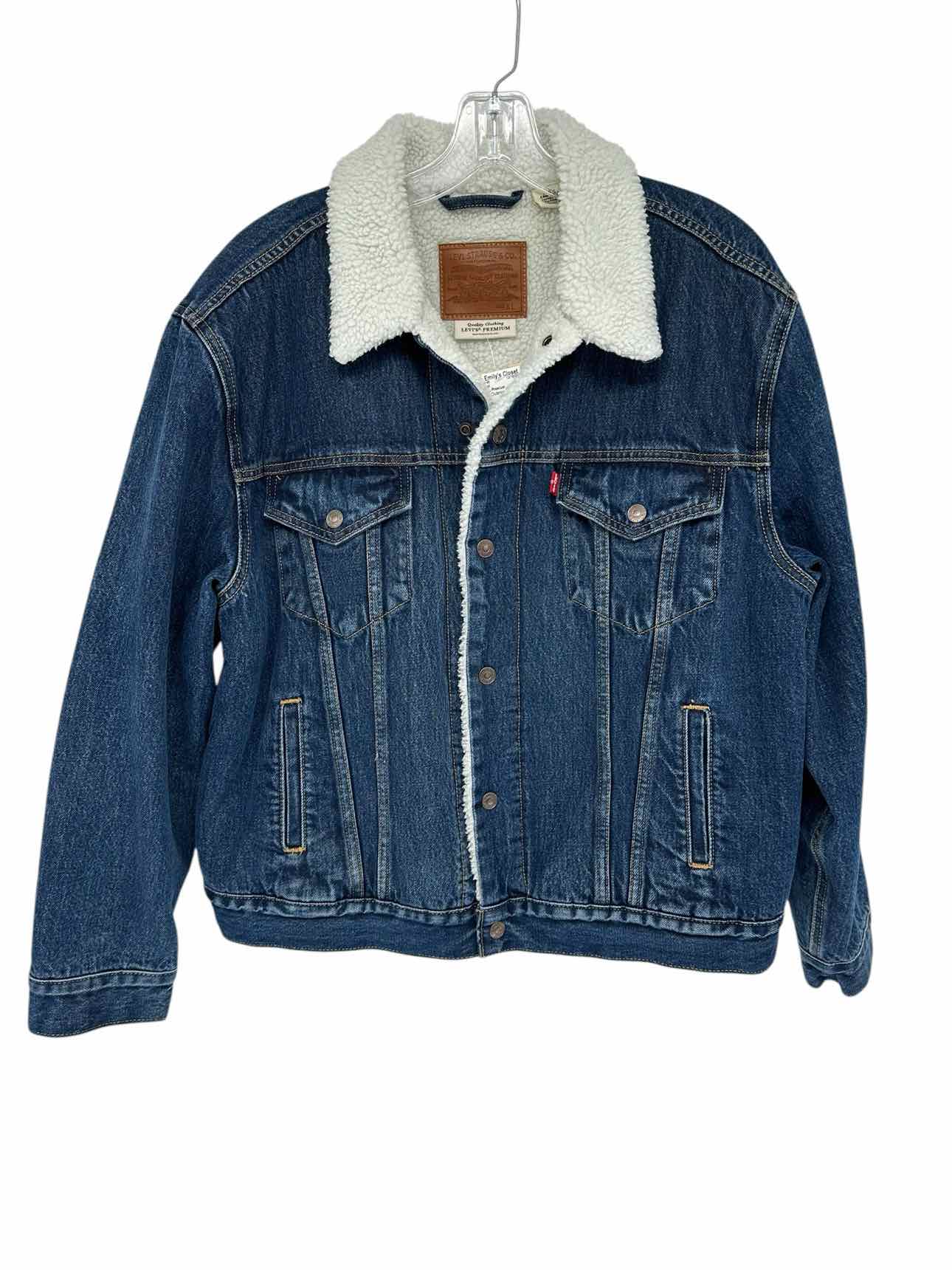 Levi's Premium Blue Ex-Boyfriend Sherpa Trucker Jacket Size XL