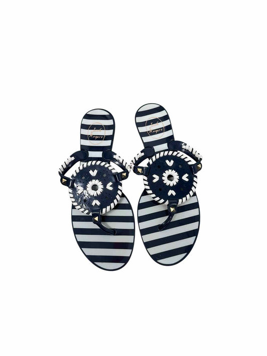 Jack Rogers Georgica Jelly Thong Sandal Navy Shoe Size 8