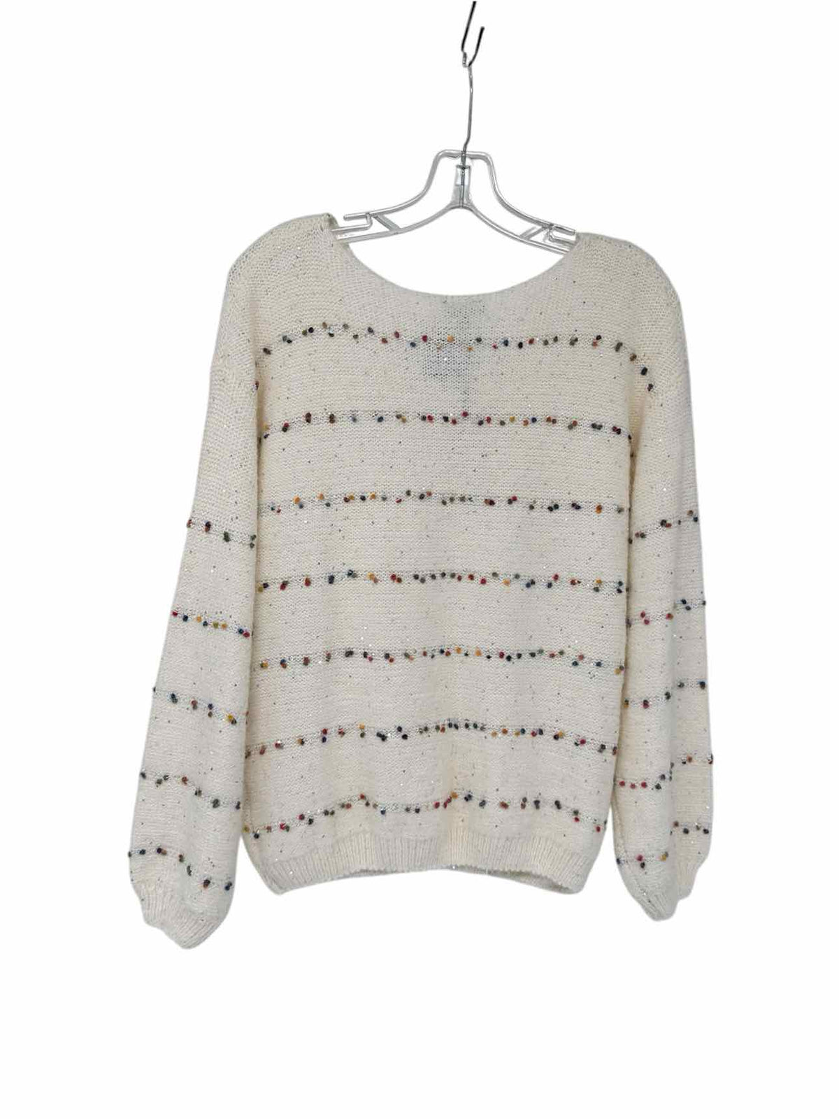 Coco +  Carmen Bonnie Sequin Mini-Pom Boatneck Sweater Size S/M **NEW**