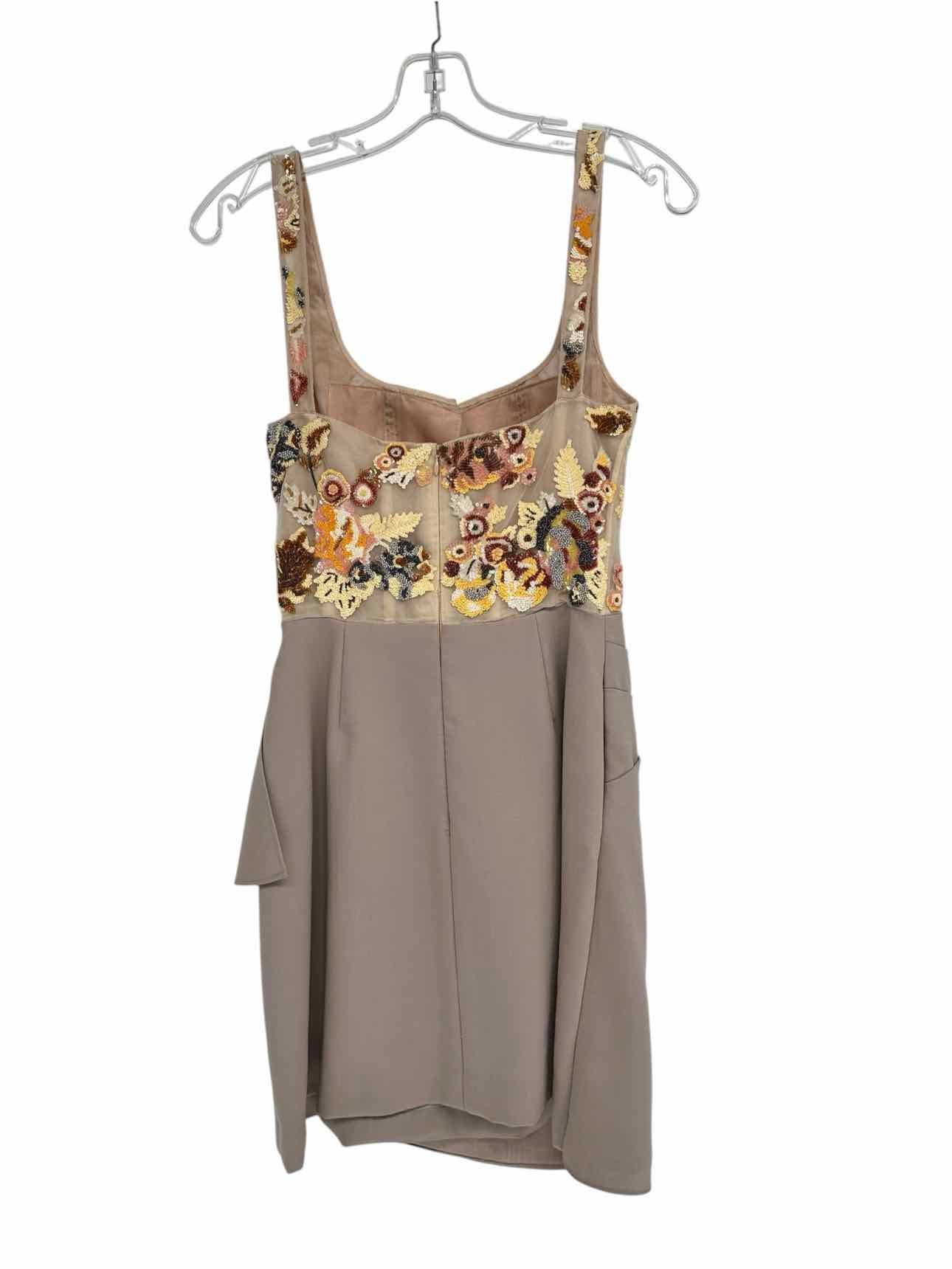 Burnett New York Beige Beadead Sleeveless Dress Size 2