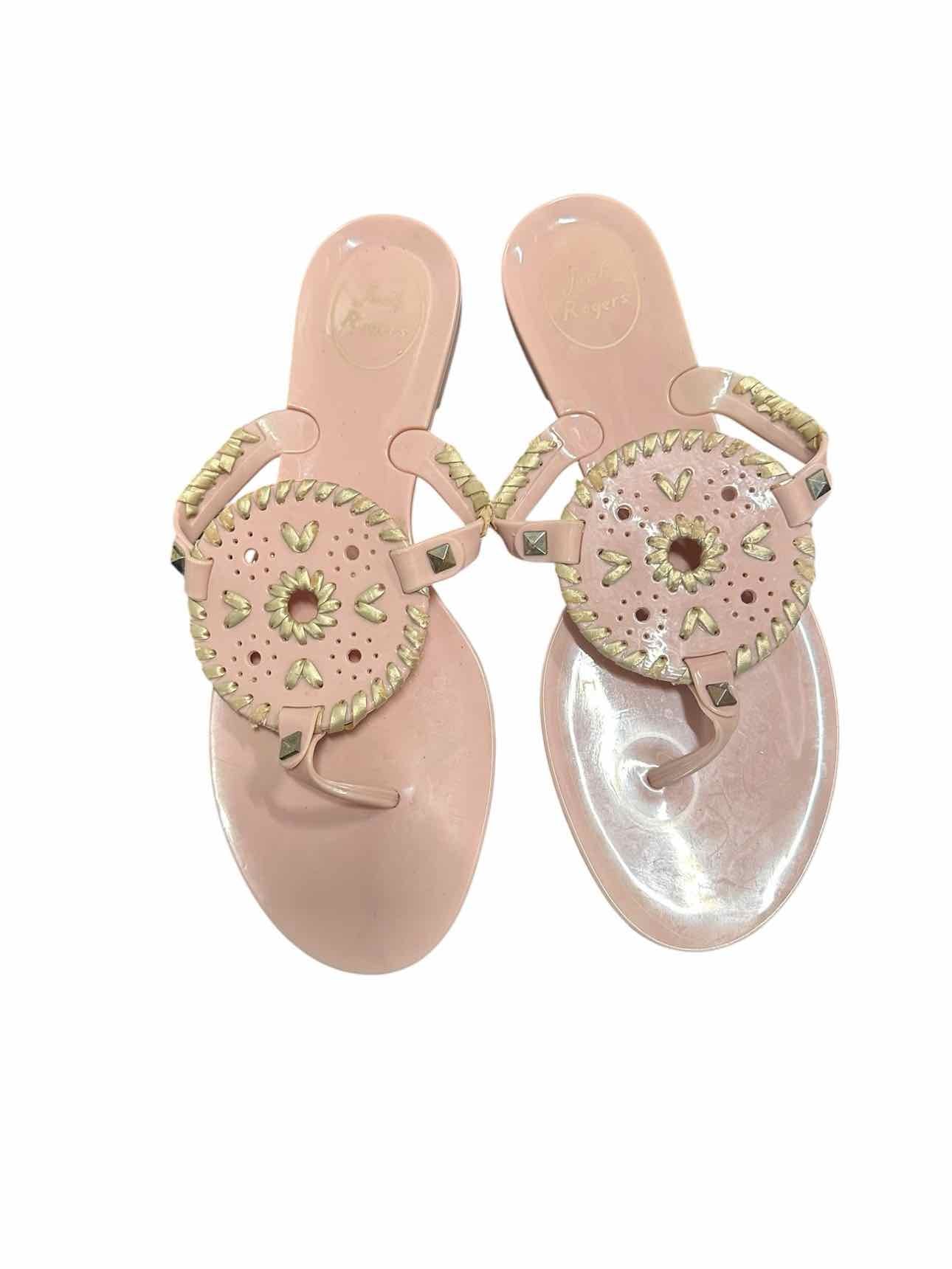 Jack Rogers Georgica Jelly Thong Sandal Blush Shoe Size 8