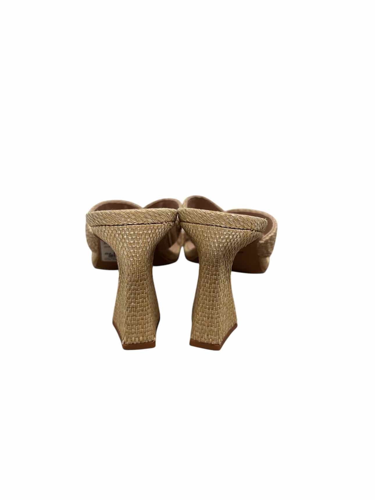 Dolce Vita Santiago Raffia Heels Beige Sandals Shoe Size 6