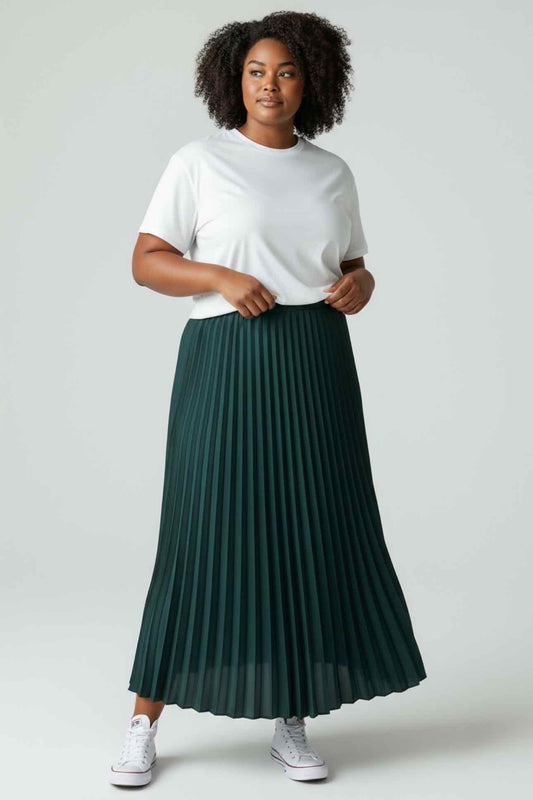 J. Crew Green Pleated Midi Skirt Size XL **NEW**