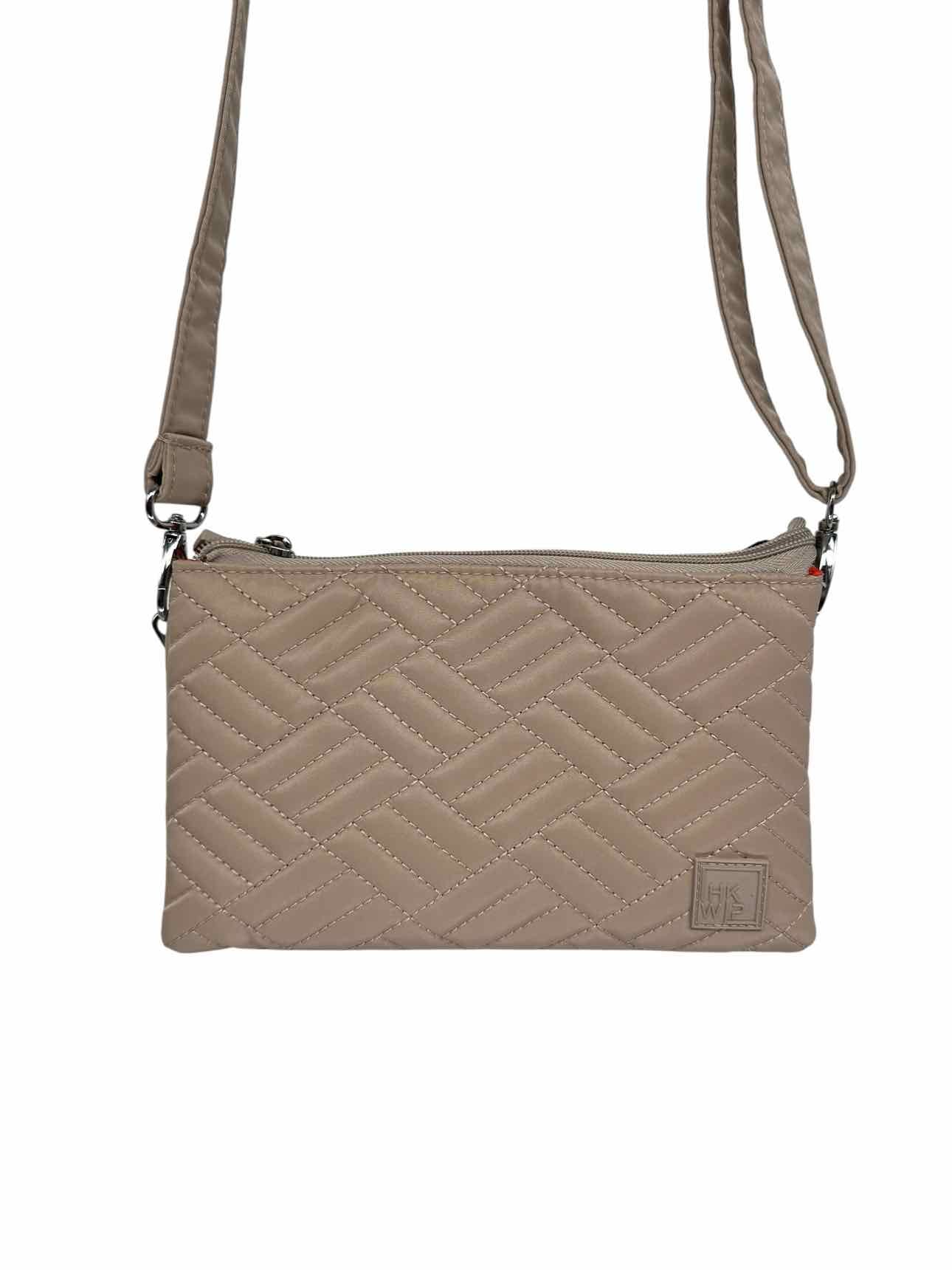 IHKWIP Triple Entry Quilted Beige Nylon Crossbody