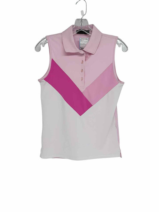 G/Fore Pink Tech Jersey Sleeveless Polo Size S