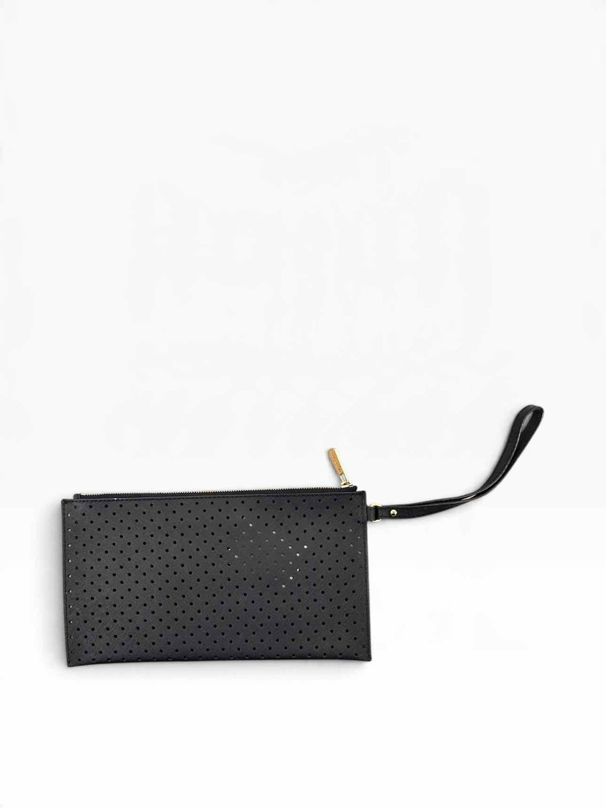 Michael Kors Black Leather Wristlet