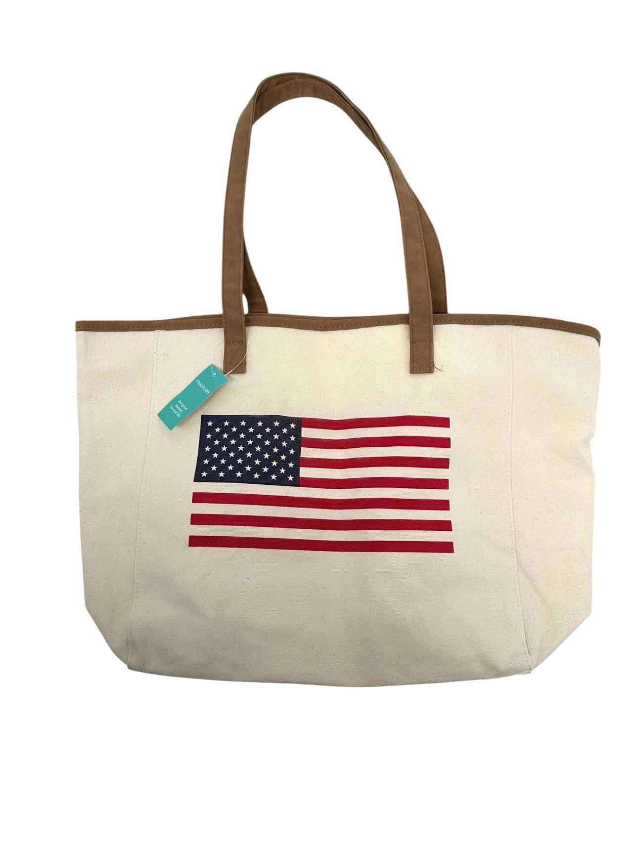 Maurices Beige American Flag Tote  **NEW**
