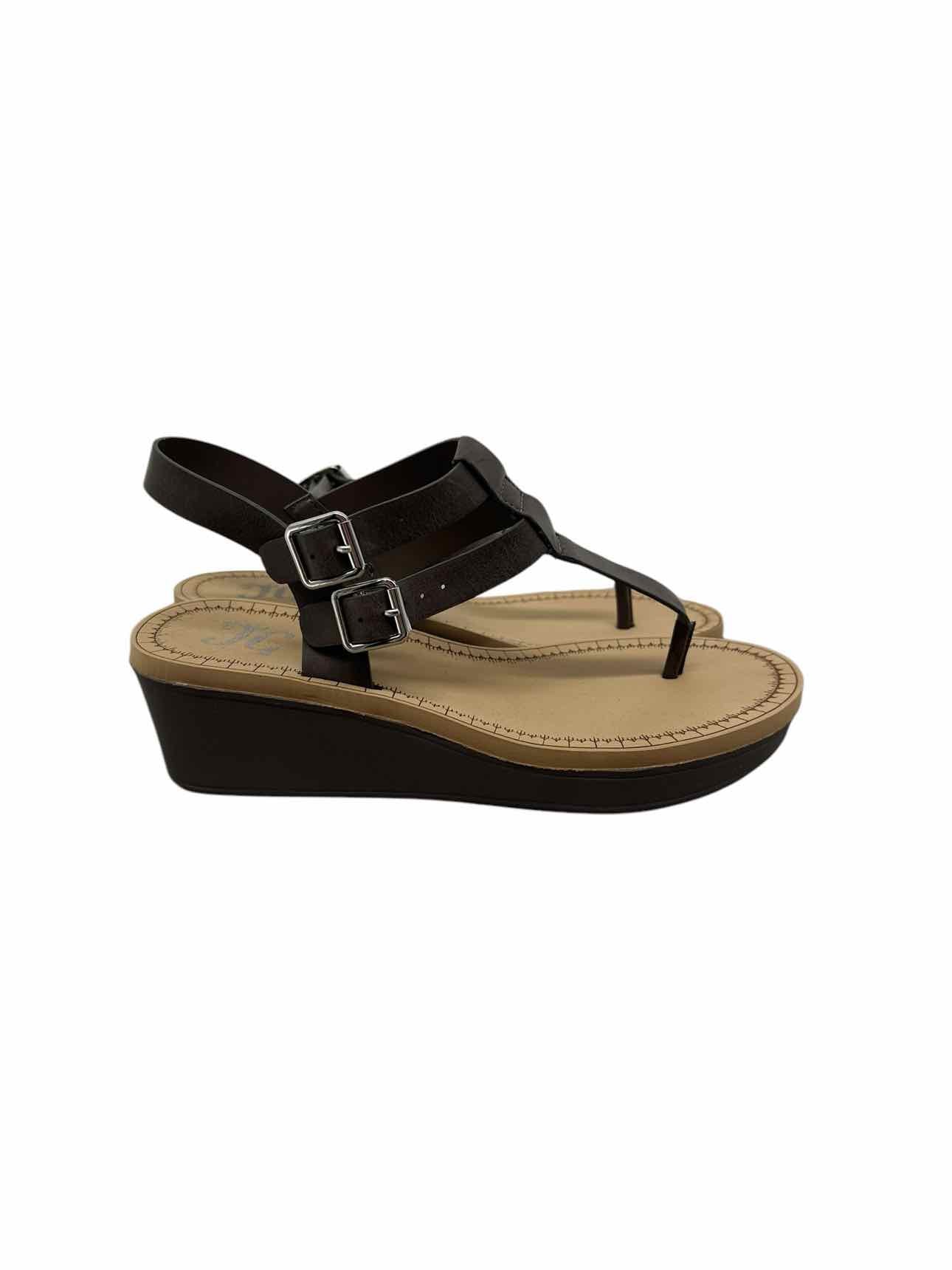TG Brown Thong Wedge Sandal Shoe Size 8 **NEW**
