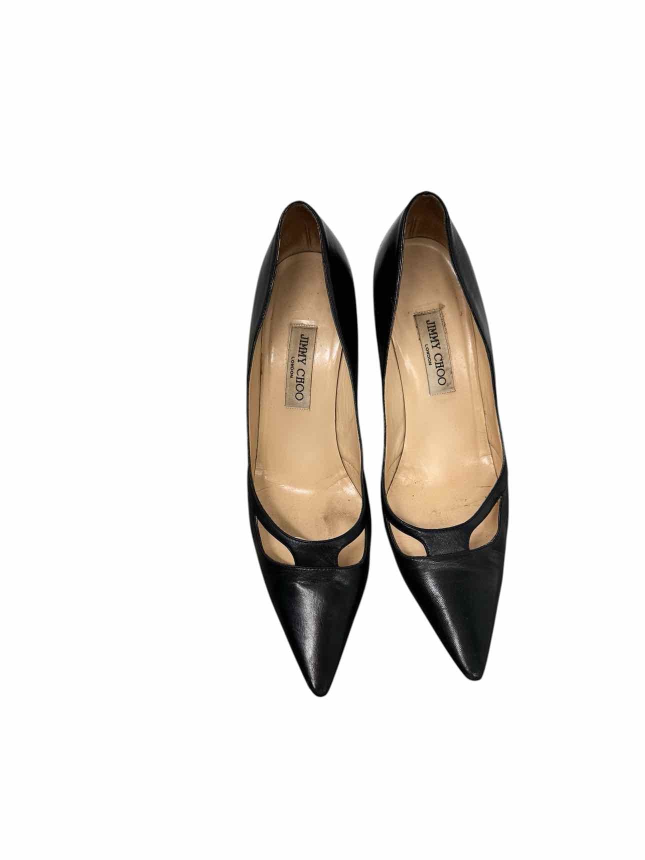 Jimmy Choo Black Vintage Margo Cutout Stiletto Pumps Shoe Size 10 **AS IS**