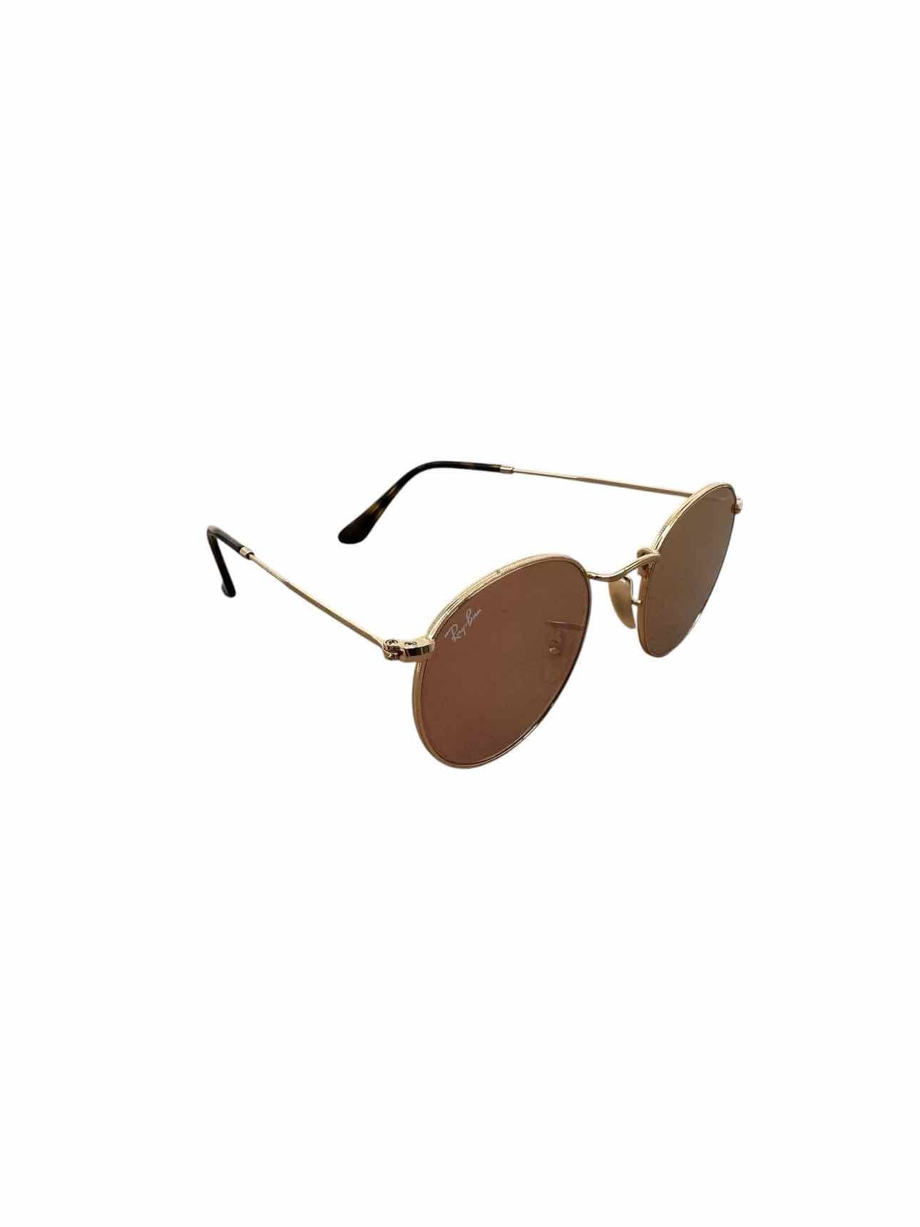 Ray-Ban Round Metal in Arista Gold & Brown Lenses Sunglasses