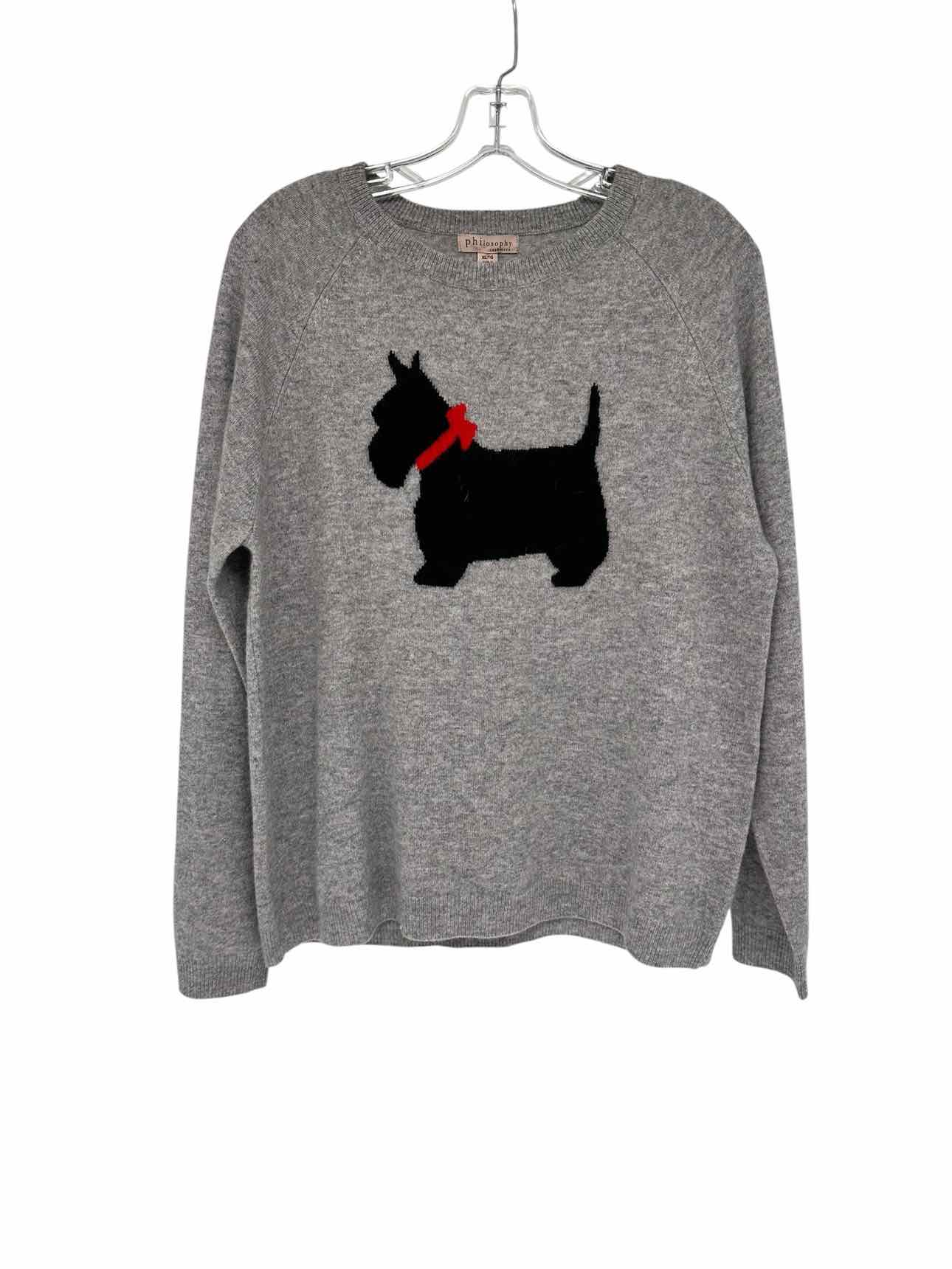 Philosophy Gray Scottish Terrier Sweater Size XL