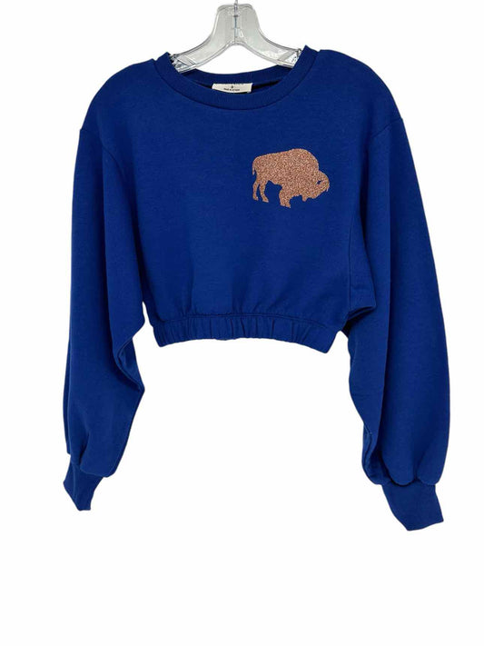 True Stitches Royal Blue Crop Size S Sweatshirt **NEW**