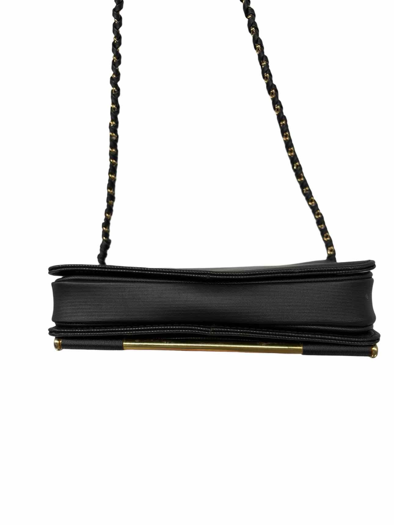 NIMA Vintage Lion w/ Rhinestone Eyes Black Vinyl Shoulder Bag