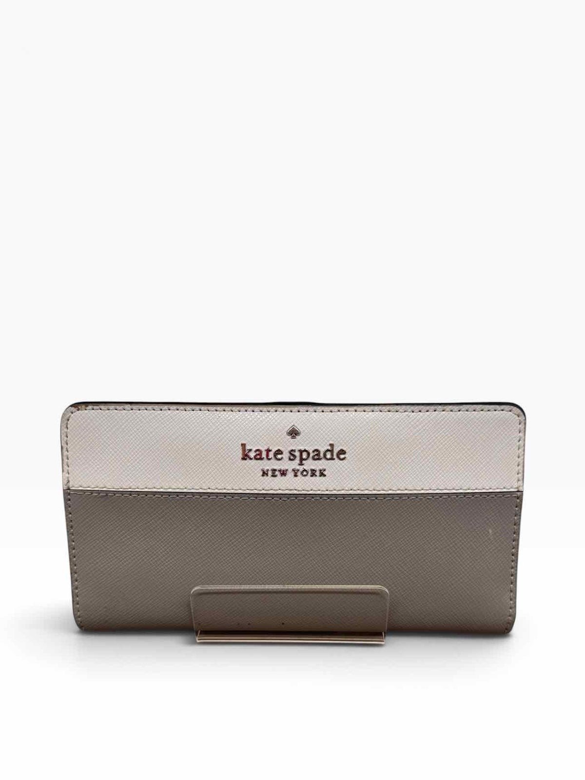 Kate Spade Gray Leather Colorblock Bi-fold Wallet