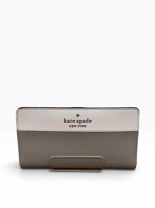 Kate Spade Gray Leather Colorblock Bi-fold Wallet