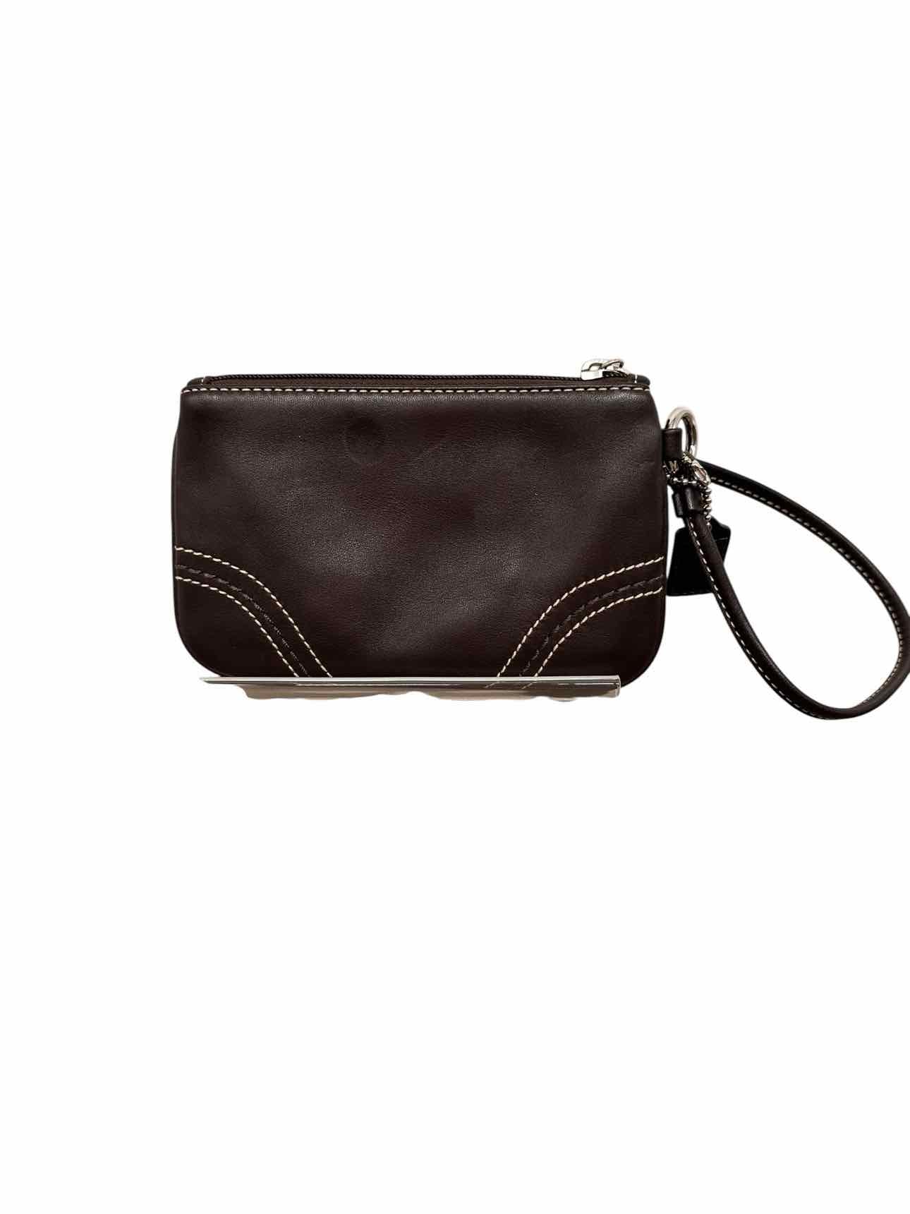 Coach Brown Leather Wristlet