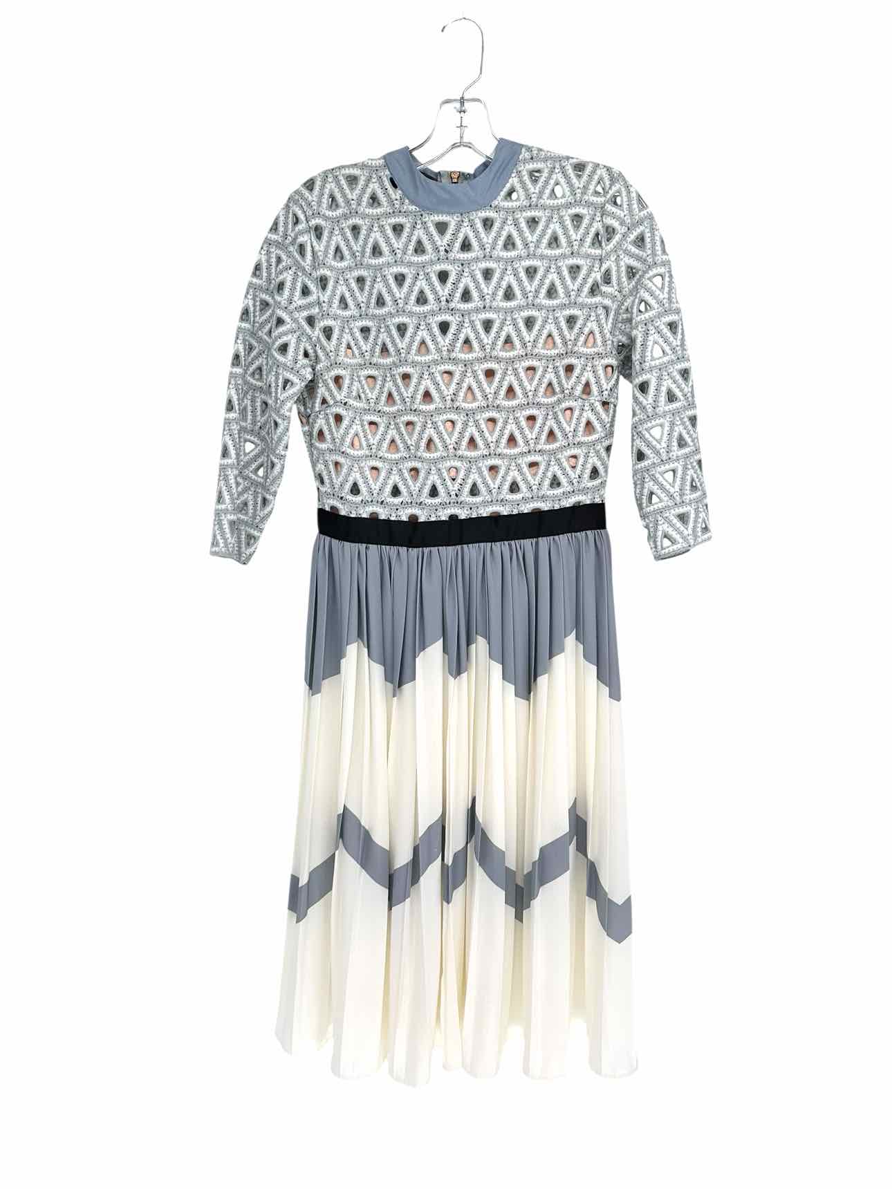 Lady Ribbon Self-Portrait Lt. Blue 3/4 Sleeve Dress Size M