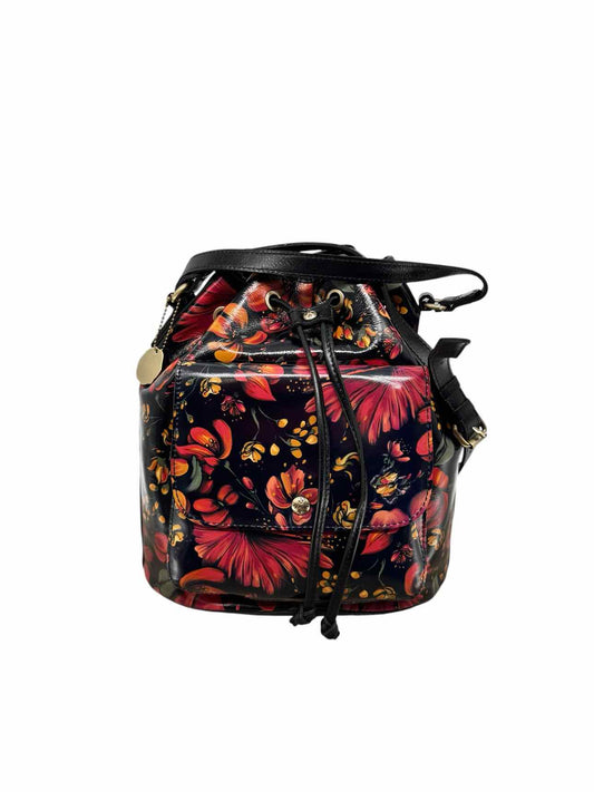 Patricia Nash Sabrina Tropical Escape Drawstring Multi-Color Leather Bucket Bag **NEW**