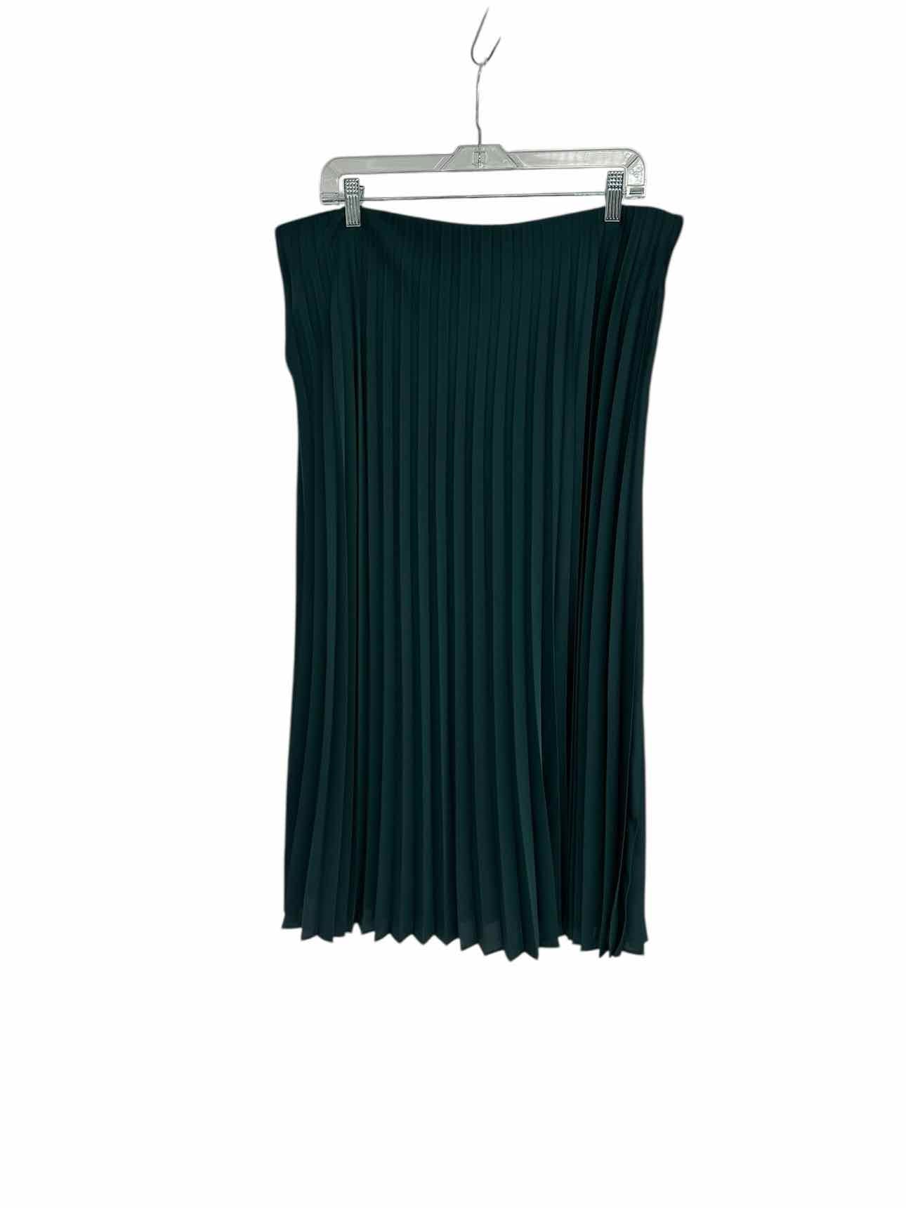 J. Crew Green Pleated Midi Skirt Size XL **NEW**