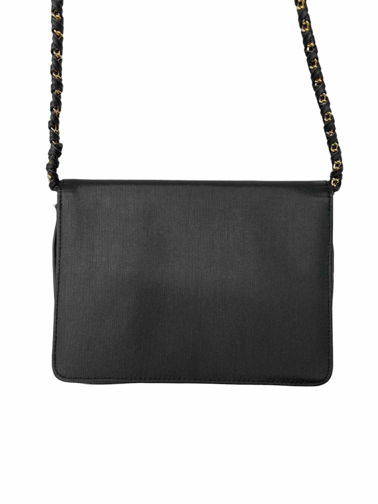 NIMA Vintage Lion w/ Rhinestone Eyes Black Vinyl Shoulder Bag