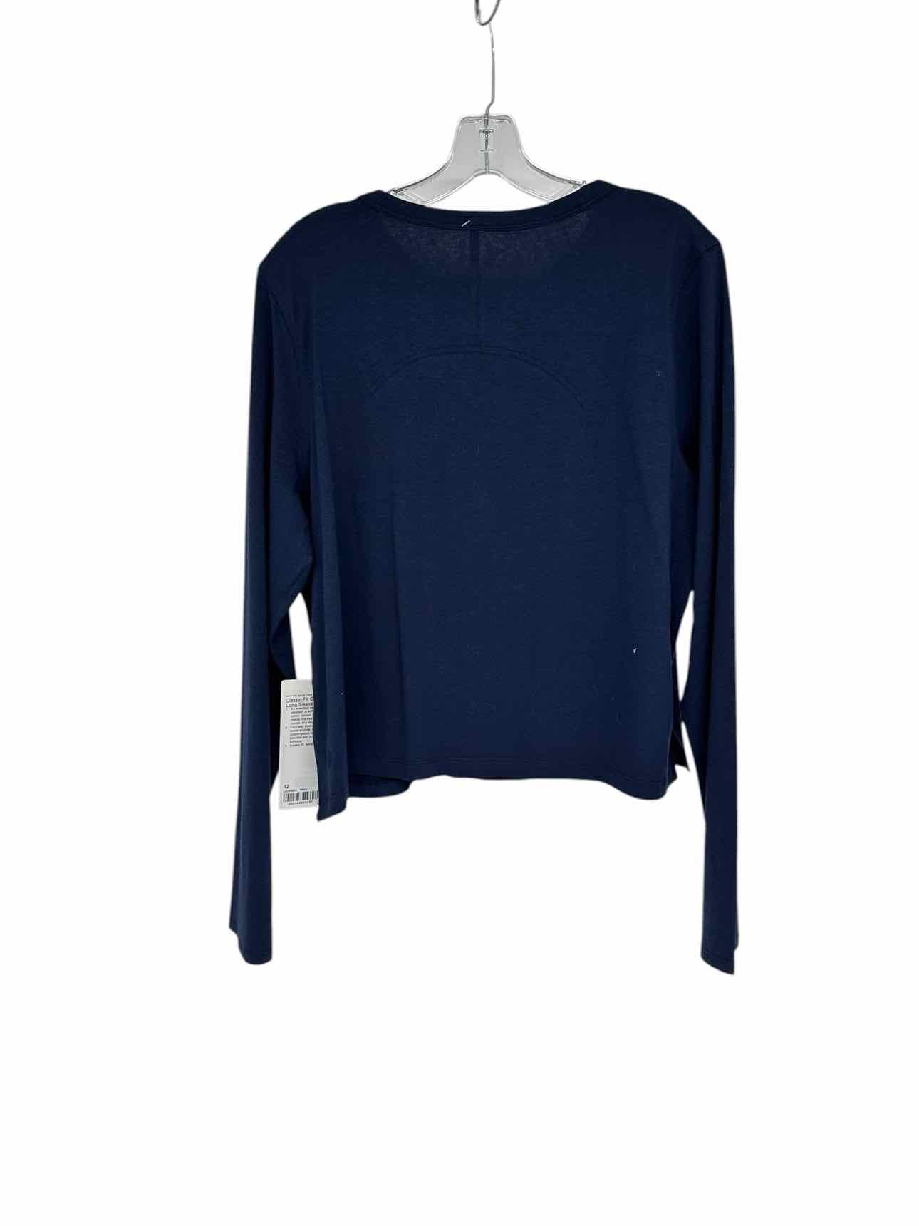 Lululemon Classic-Fit Cotton-Blend Long Sleeve Navy Size 12 **NEW**