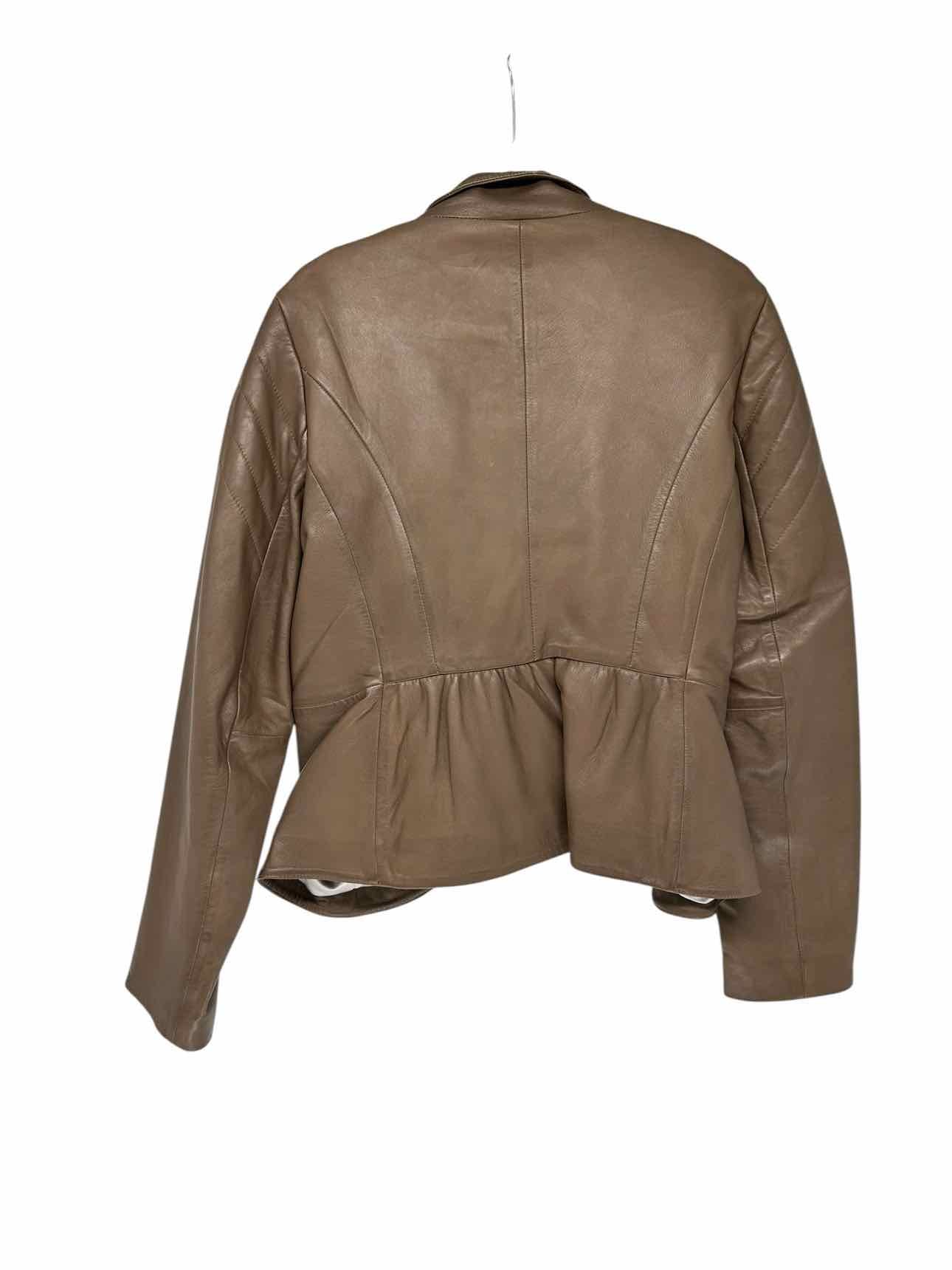 Elie Tahari Taupe Moto Jacket Size L