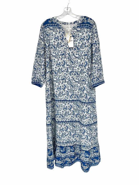 J. Jill Blue Print Midi Dress Size M **NEW**