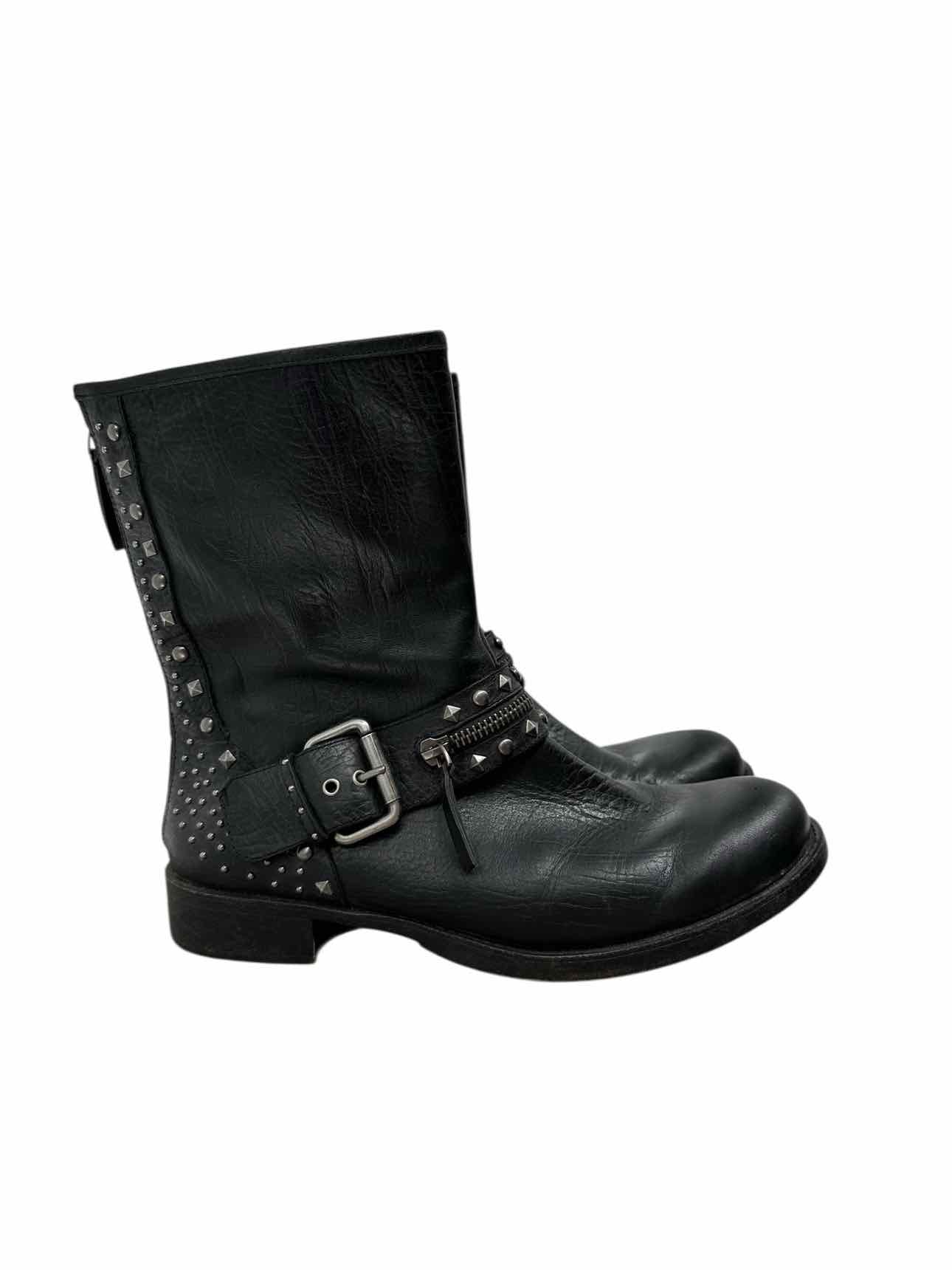 Nine West Vintage America Studded Black Boots Shoe Size 9