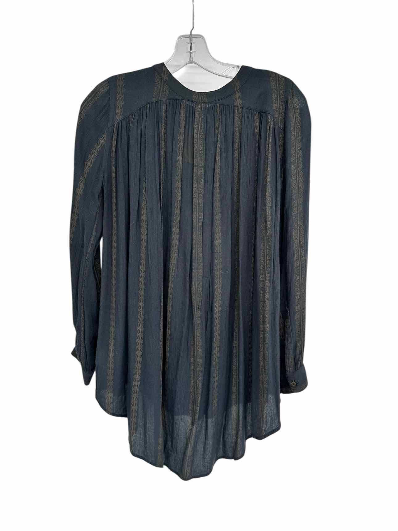 Free People Shibori Gauze Top in Darkest Emerald Size XS