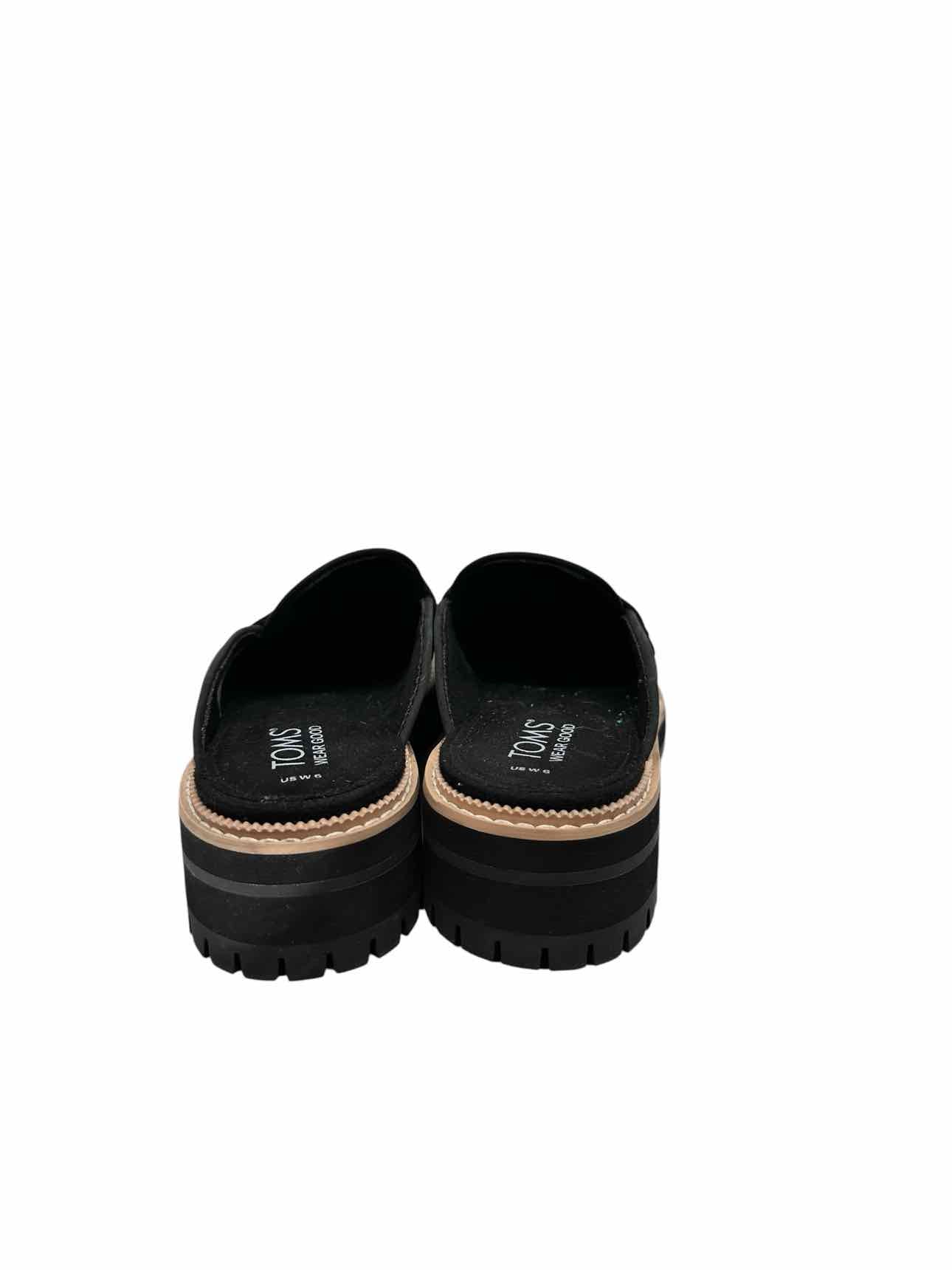 Toms Black Cara Mule Shoe Size 6