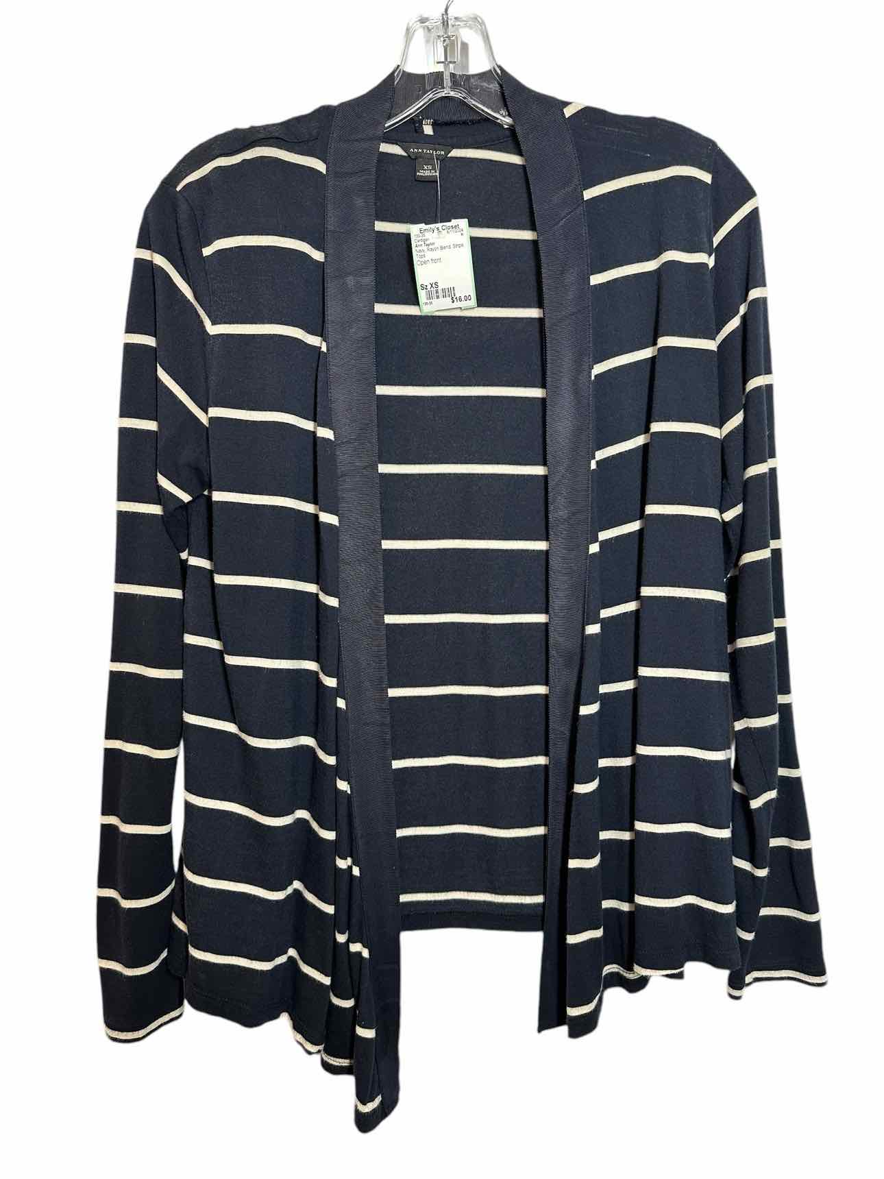 Ann Taylor Navy Stripe Cardigan Size XS