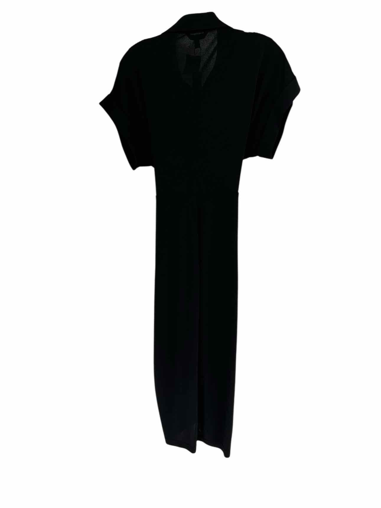 Steve Madden Tori Ruched Black Midi Dress Size 2 **NEW**