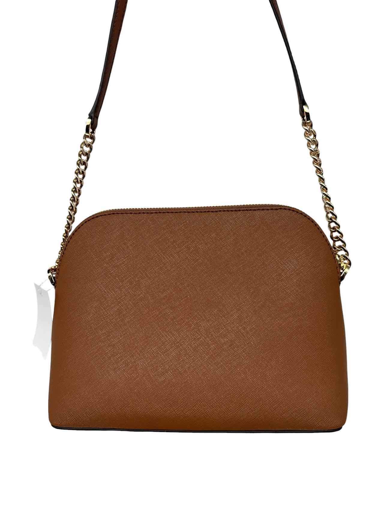 Michael Kors Jet Set Travel Medium Dome Tan Leather Crossbody