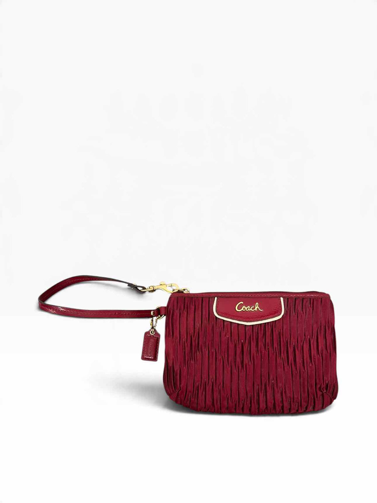 Coach Dk. Red Ashley Wristlet Satin Wristlet