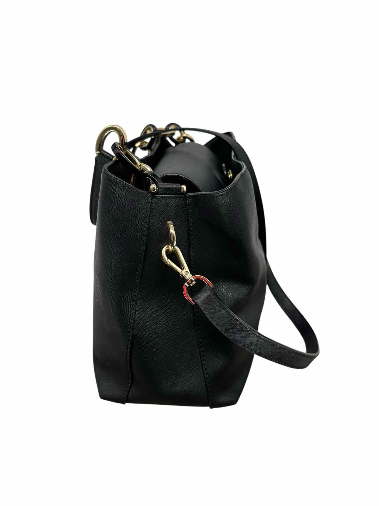 Michael Kors Portia Black Leather Satchel