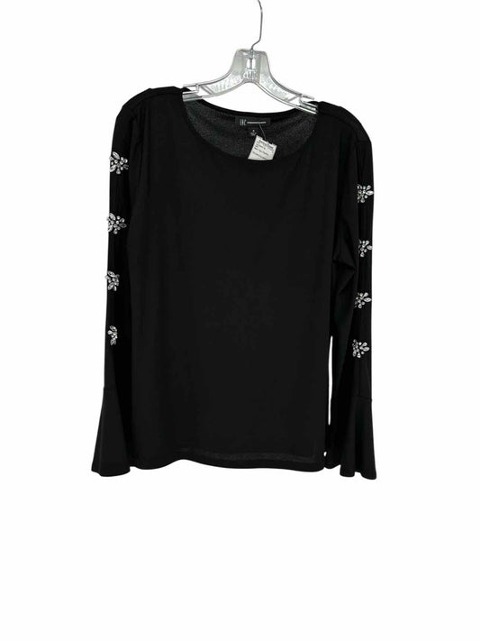 I.N.C. Black Rhinestone Sleeve Long Sleeve Top Size M