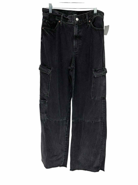 Express Wide Leg Cargo Black Jeans 2Size 10