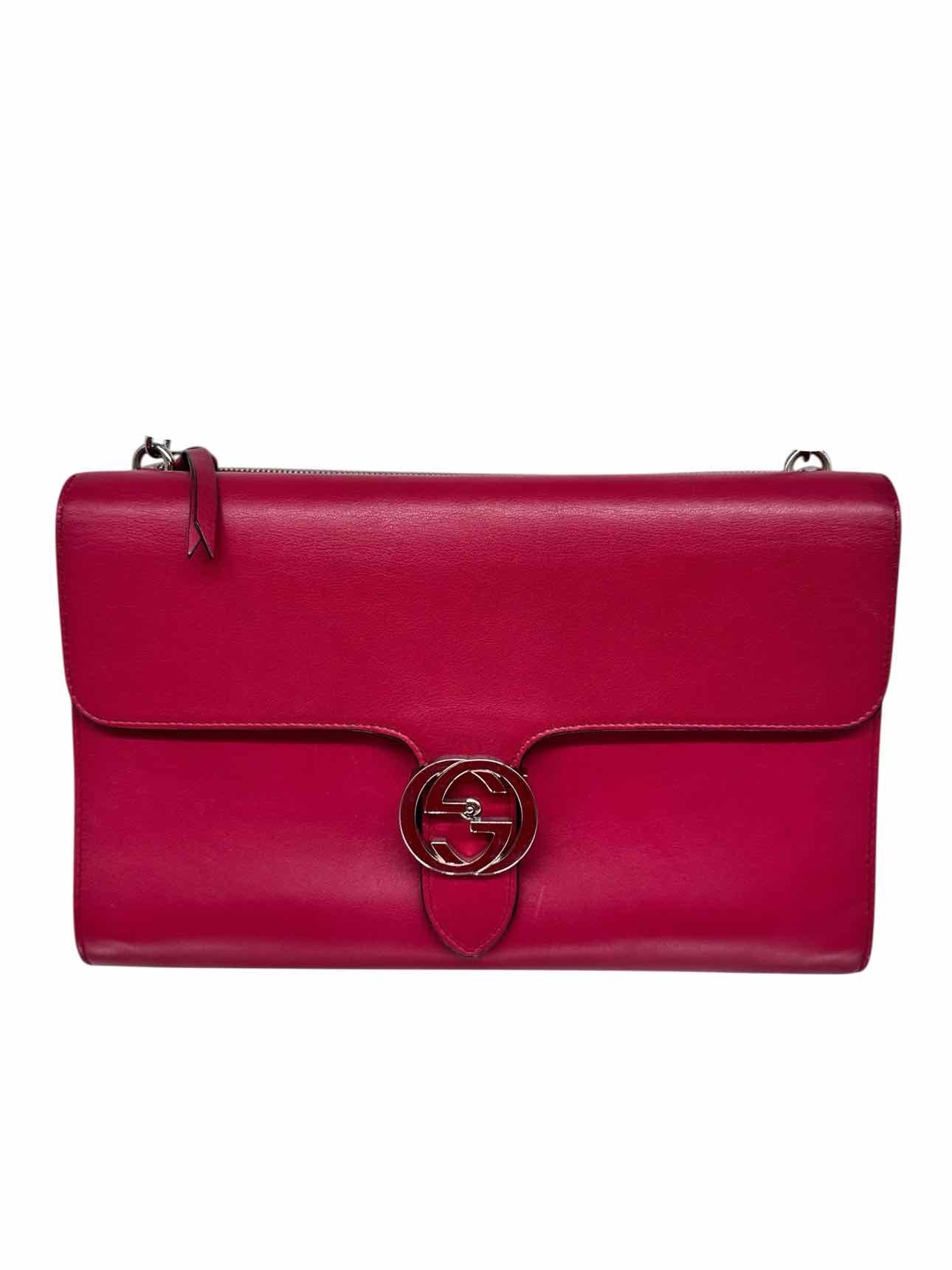 Gucci hade Lux Calfskin Interlocking G Shoulder Bag in Petunia
