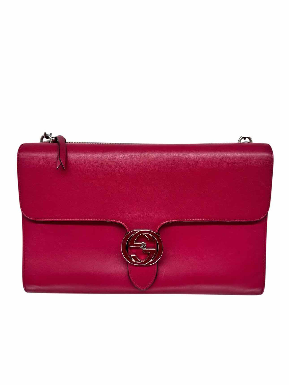 Gucci hade Lux Calfskin Interlocking G Shoulder Bag in Petunia