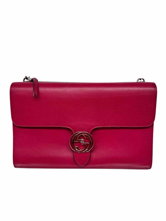 Gucci hade Lux Calfskin Interlocking G Shoulder Bag in Petunia