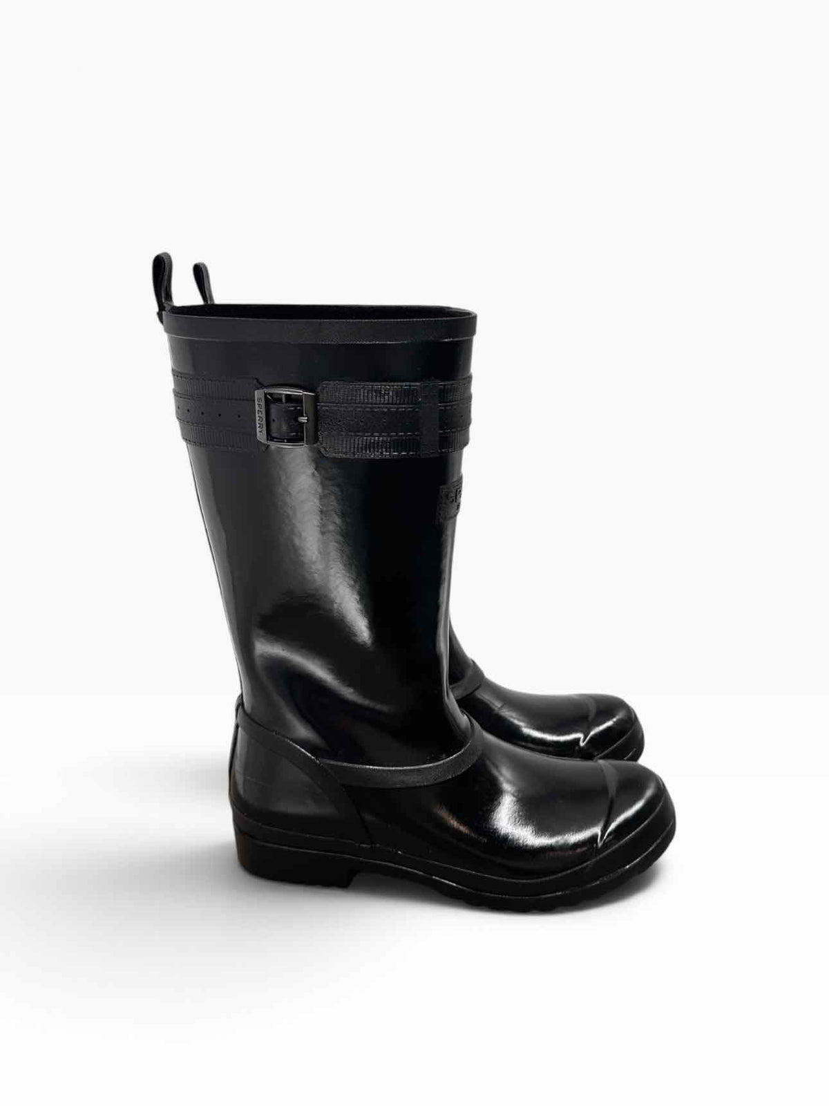 Sperry Walker Atlantic Rain Boot Black Shoe Size 8