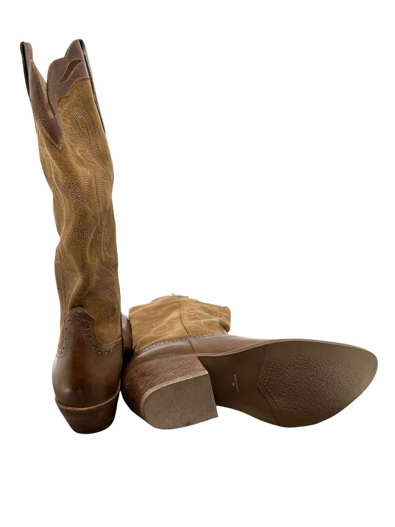 Diego Di Lucca Tan Samara Cowboy Boots Shoe Size 9  **NEW**