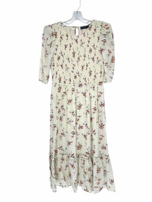 Vineyard Vines Smocked Top Midi Lt. Green Floral Dress Size S