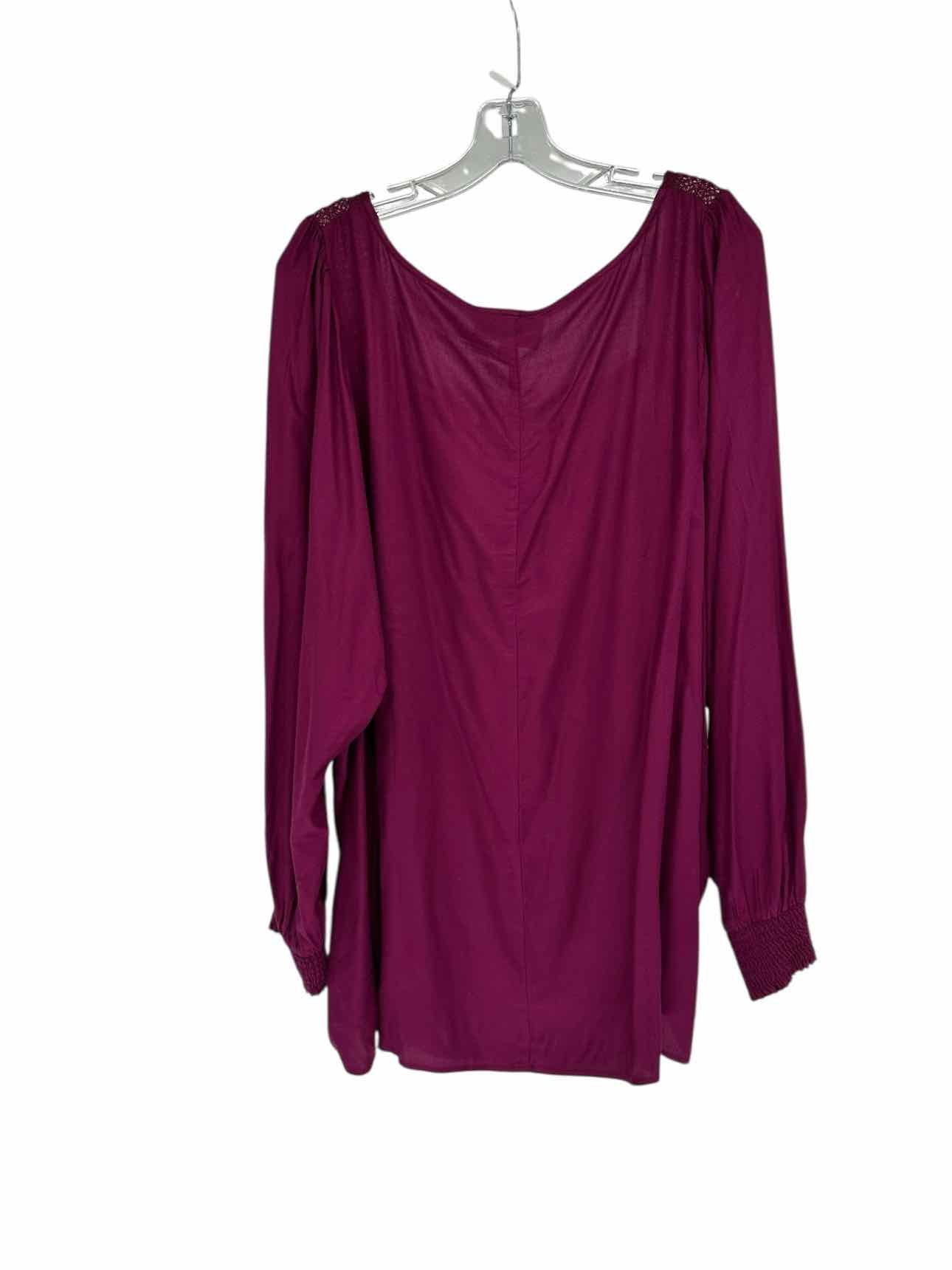 Lane Bryant Plum Size 26/28 3/4 Sleeve Top **NEW**