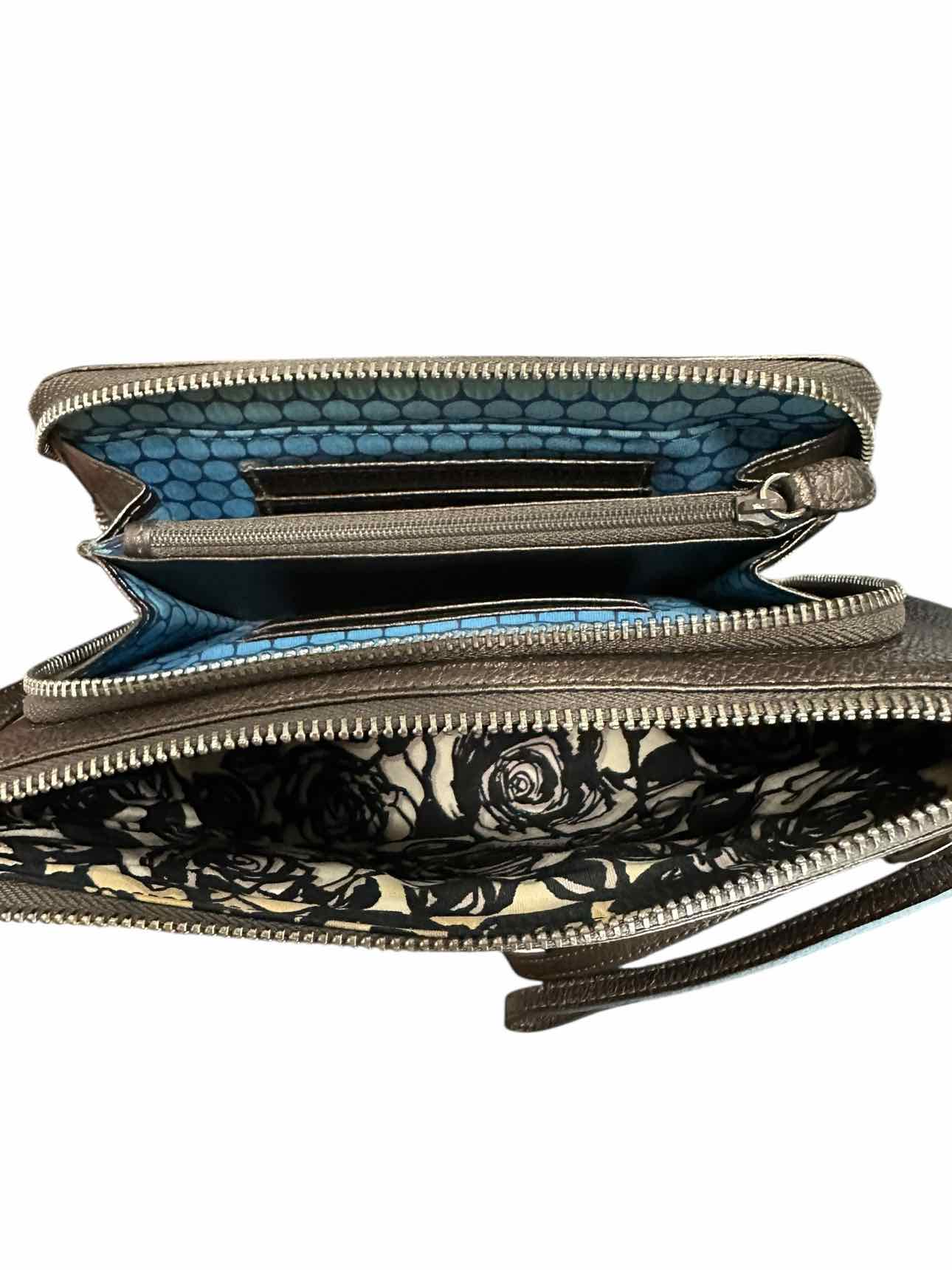 Brighton Pewter Leather Organizer Crossbody