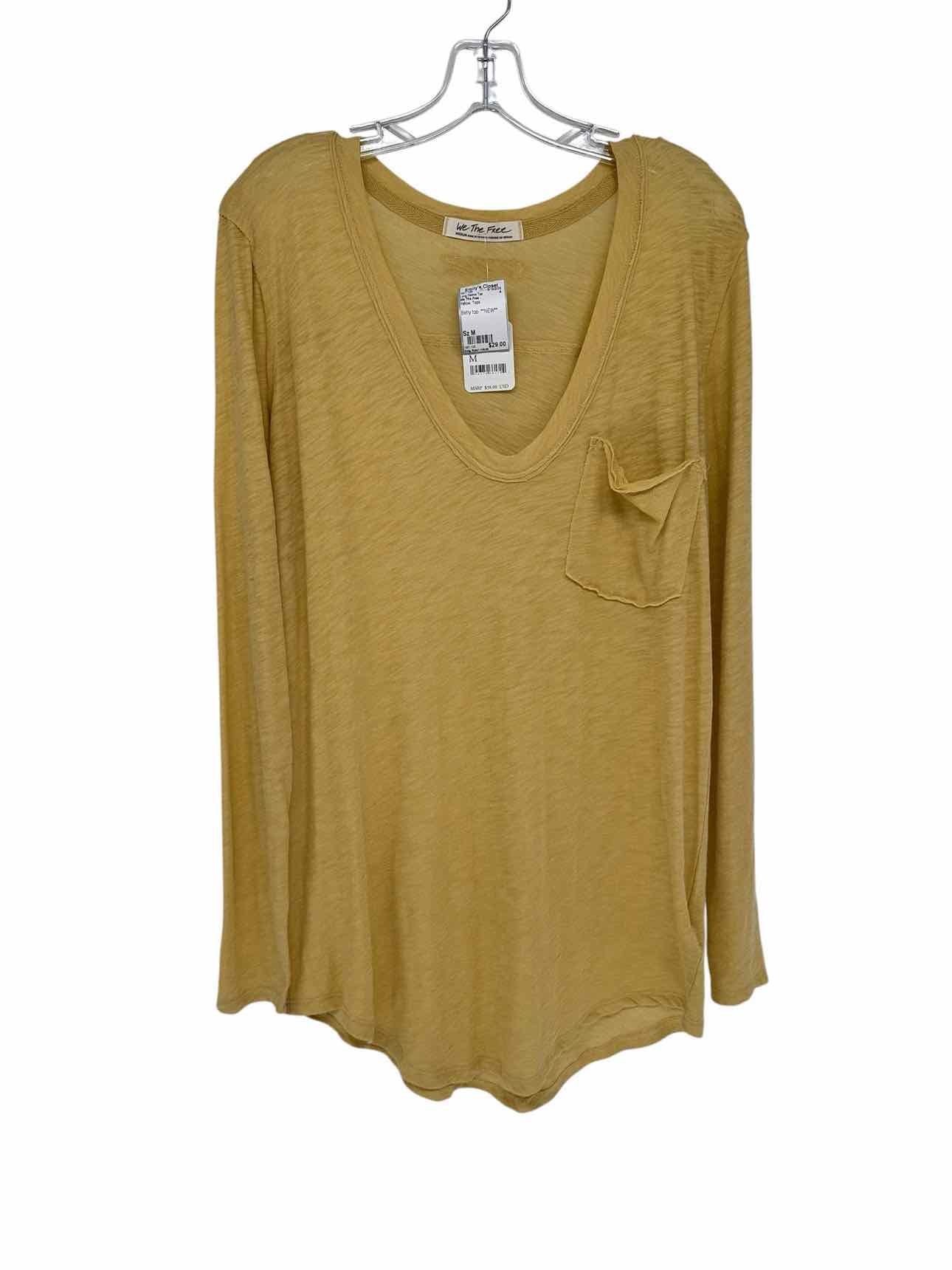 We The Free Yellow Size M Long Sleeve Top **NEW**