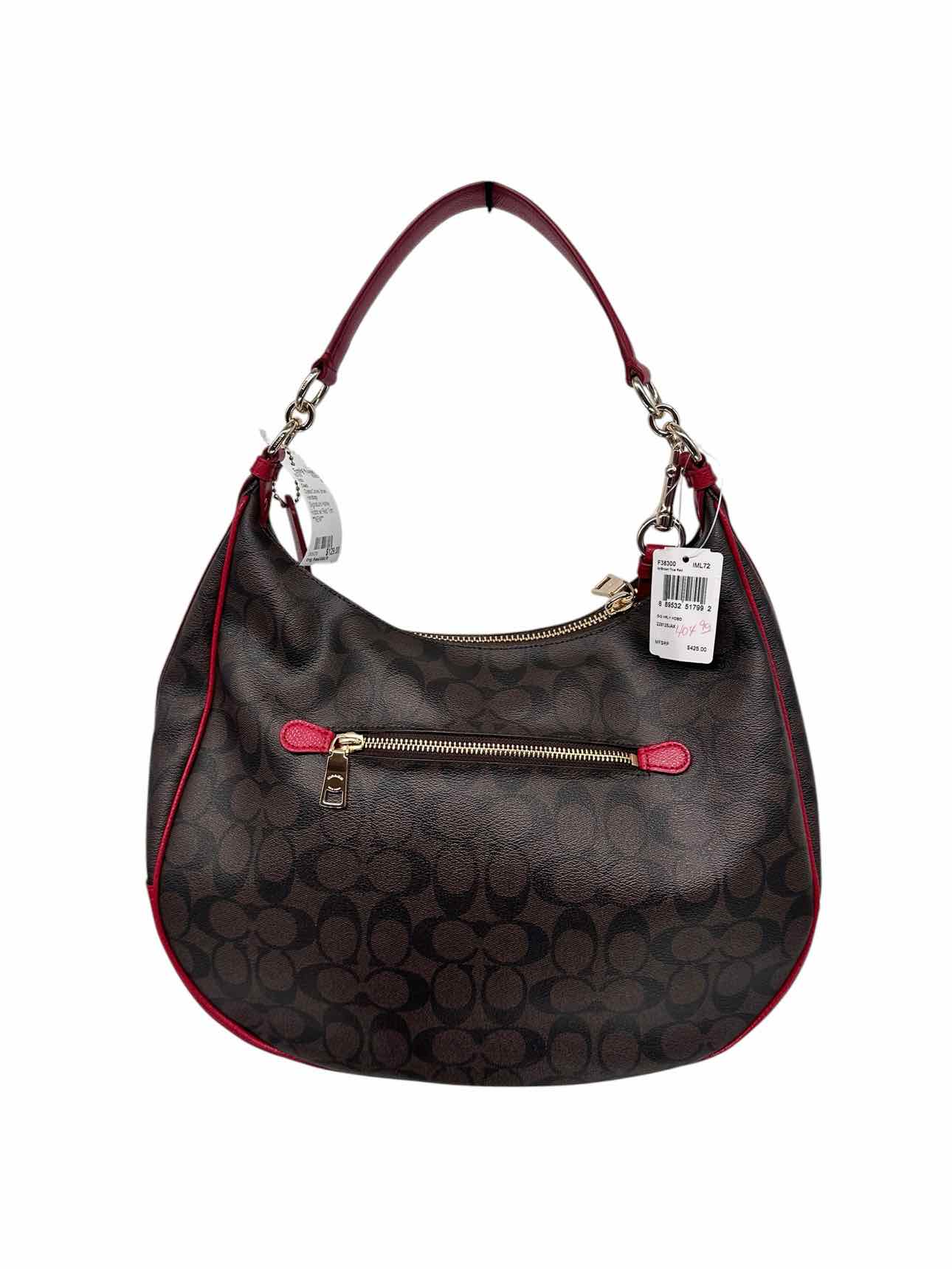 Coach Signature Harley Hobo w/ Red Trim  **NEW**