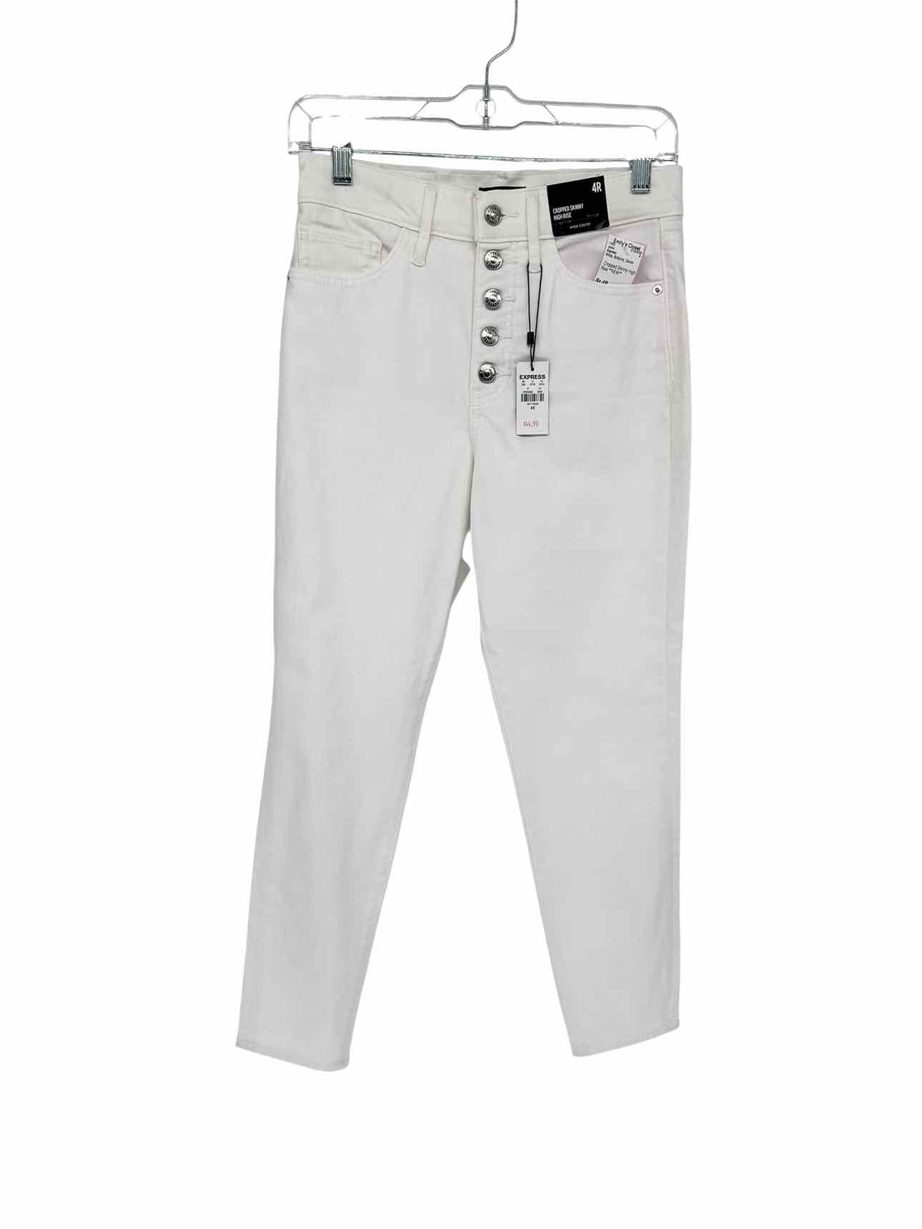 Express Cropped Skinny High Rise White Jeans Size 4R **NEW**