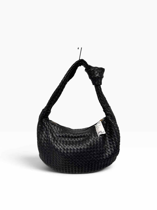 Quince Woven Hobo Black Leather