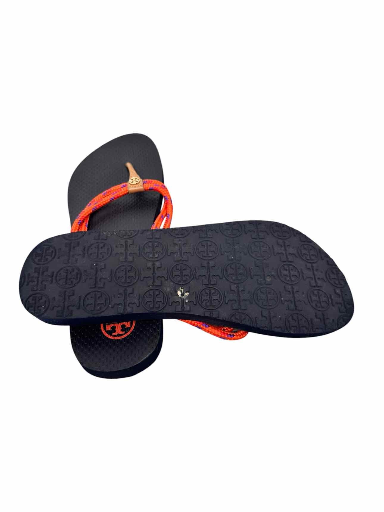 Tory Burch Orange Matteo Bungee Flip Flop Shoe Size 7.5